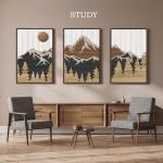 3-Piece Mountain Wall Art Set for Home Decor