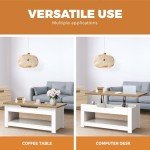 Lift-Top Wooden Coffee Table with Hidden Storage