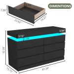 Modern 6 Drawer Dresser with LED Light