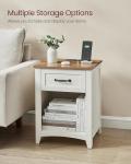 VASAGLE Set of 2 Nightstands with Charging Station