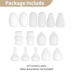 Set of 15 Small White Ceramic Bud Vases