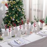 Set of 15 Small White Ceramic Bud Vases