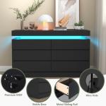 Modern 6 Drawer Dresser with LED Light