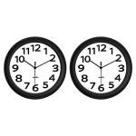 2 Pack Silent Non-Ticking Wall Clocks, 10 Inch