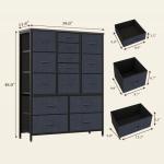 Jojoka 15-Drawer Fabric Dresser – Vertical Storage Chest