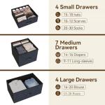 Jojoka 15-Drawer Fabric Dresser – Vertical Storage Chest