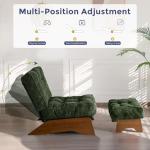 MAXYOYO Green Accent Chair with Ottoman Set