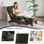 MAXYOYO Green Accent Chair with Ottoman Set