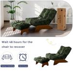 MAXYOYO Green Accent Chair with Ottoman Set