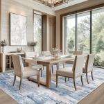 Blue Modern Abstract 6x9 Washable Area Rug