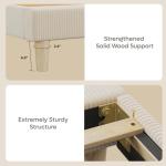 Beige Queen Bed Frame with LED Headboard