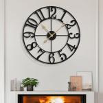 LEIKE 13.5" Silent Vintage Wall Clock - Black