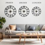 LEIKE 13.5" Silent Vintage Wall Clock - Black