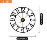 LEIKE 13.5" Silent Vintage Wall Clock - Black