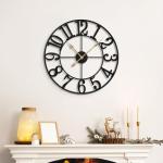 LEIKE 13.5" Silent Vintage Wall Clock - Black