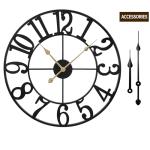 LEIKE 13.5" Silent Vintage Wall Clock - Black