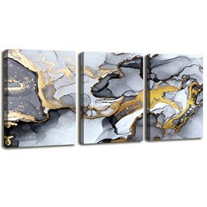 Black and White Abstract Wall Art Set of 3