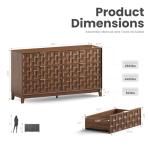 Walnut Fluted Dresser with 6 Spacious Drawers