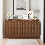 Walnut Fluted Dresser with 6 Spacious Drawers