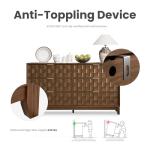 Walnut Fluted Dresser with 6 Spacious Drawers