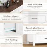 White Farmhouse 6-Drawer Dresser for Bedroom