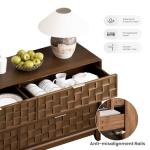 Walnut Fluted Dresser with 6 Spacious Drawers