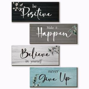 4-Pc Rustic Motivational Wall Decor Set