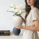 Rustic Boho Ceramic Flower Vase for Home Decor