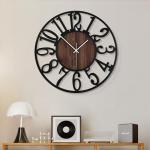 Silent Non-Ticking 16" Wall Clock in Black Metal