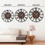 Silent Non-Ticking 16" Wall Clock in Black Metal