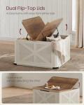 VASAGLE Farmhouse Square Coffee Table with Storage