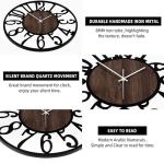 Silent Non-Ticking 16" Wall Clock in Black Metal
