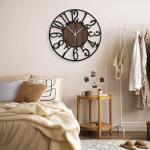 Silent Non-Ticking 16" Wall Clock in Black Metal