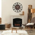 Silent Non-Ticking 16" Wall Clock in Black Metal