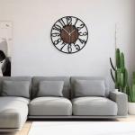 Silent Non-Ticking 16" Wall Clock in Black Metal
