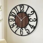 Silent Non-Ticking 16" Wall Clock in Black Metal