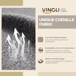 VINGLI Dark Grey U-Shaped Sectional Couch with Chaise