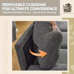 VINGLI Dark Grey U-Shaped Sectional Couch with Chaise