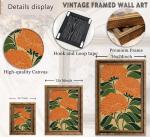 Vintage Gold Floral Canvas Wall Art Print