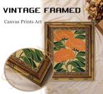 Vintage Gold Floral Canvas Wall Art Print