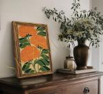 Vintage Gold Floral Canvas Wall Art Print