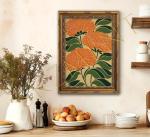 Vintage Gold Floral Canvas Wall Art Print