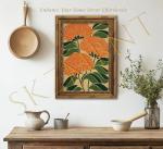 Vintage Gold Floral Canvas Wall Art Print