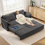 Gray 3-in-1 Pull Out King Sofa Bed