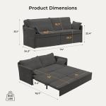 Gray 3-in-1 Pull Out King Sofa Bed