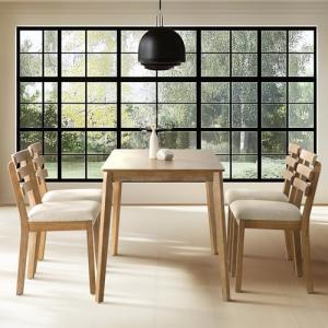Farmhouse Dining Set for 4 with Wooden Table and Chairs