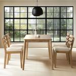 Farmhouse Dining Set for 4 with Wooden Table and Chairs