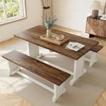 Tribesigns 3-Piece Dining Table Set for 4