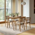 Farmhouse Dining Set for 4 with Wooden Table and Chairs