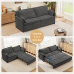 Gray 3-in-1 Pull Out King Sofa Bed